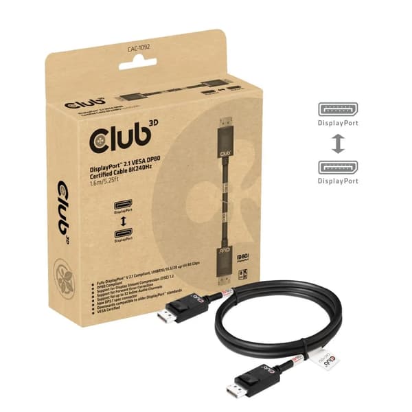 Club 3D DisplayPort kabel 1.6m svart