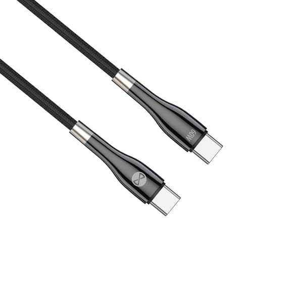 Forever Sleek kabel USB-C - USB-C 1,0 m 60W svart svart