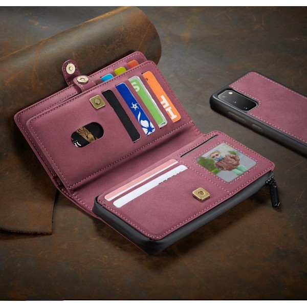 Läderfödral caseme 0018 för  iphone 12 pro max vinröd vinröd