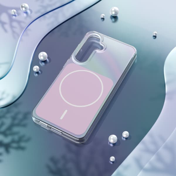 Epoxy Mag Case for Samsung Galaxy S25 - Pearlescent Pink, Transparent
