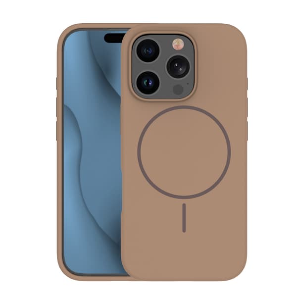 Silikon tunt Mag-skal för iPhone 14 brun