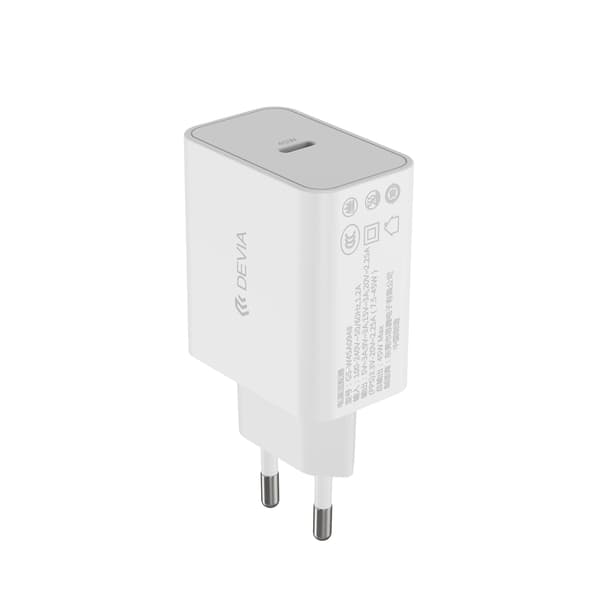 Devia väggladdare Rocket PD 45W 1x USB-C vit + kabel USB-C - USB-C