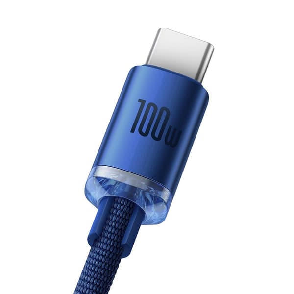 Baseus kabel Crystal Shine USB - USB-C 2,0 m 100W blå blå