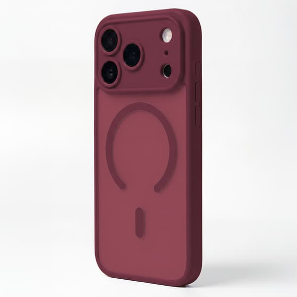 Mag Matt skal för iPhone 16 Pro Max vinröd kameraskydd