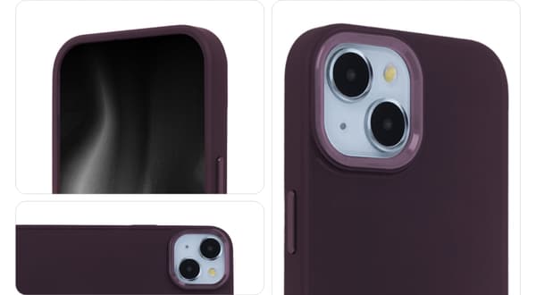 Satin Elegant skal för iPhone 12 / 12 Pro vinröd