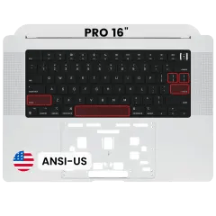 Toppfodral med tangentbord (ANSI US) för MacBook Pro 16\" A2485 (2021) / A2780 (2023) (Silver) silver