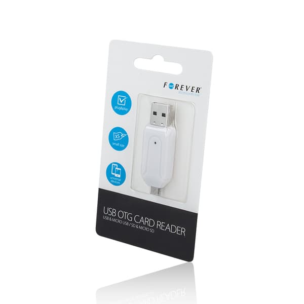 Forever microSD / SD-kortläsare USB + microUSB vit OTG