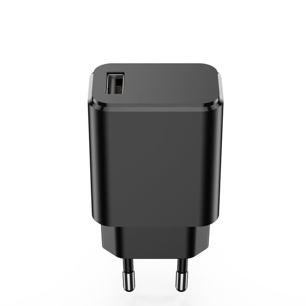 Setty laddare 1x USB 3A svart + USB-C kabel 1,0 m svart