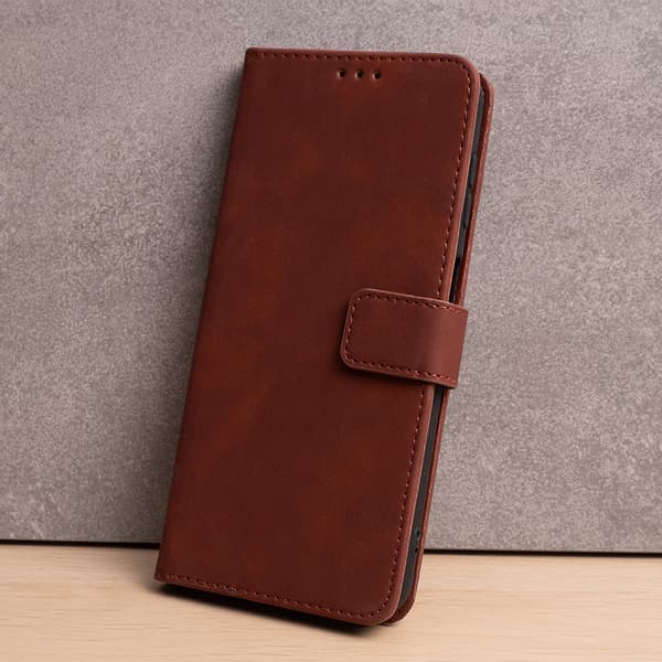 Smart Velvet fodral för Xiaomi Redmi Note 15 Pro Plus 5G (EU) brun röd