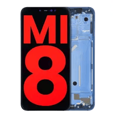OLED-enhet med ram för Xiaomi Mi 8 (Eftermarknad Plus) (Blå) blå