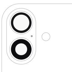 Bakre kameralins (endast glas) med lim för iPhone 16 / 16 Plus / 17 (2-delat set) (Eftermarknad Plus)
