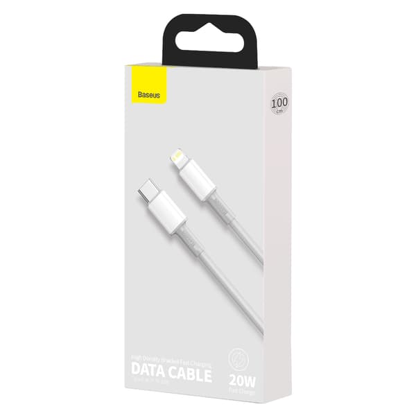 Baseus kabel High Density PD USB-C - Lightning 1,0 m vit 20W vit
