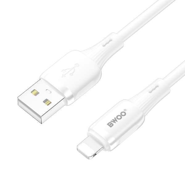 BWOO 3A silikonkabel X329L usb - lightning 3A 1m vit vit