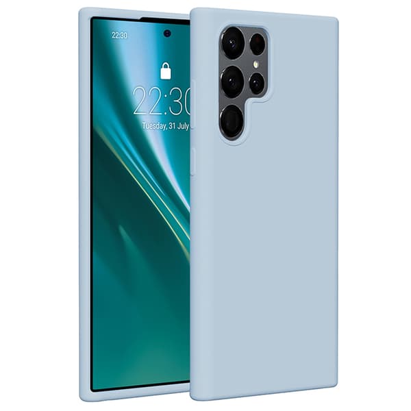 Etteri Silikonskal för Samsung Galaxy S22 Ultra ljusblå blå