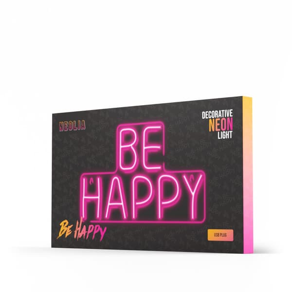 Neon PLEXI LED BE HAPPY rosa NNE10 Neolia