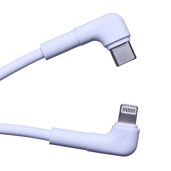 Maxlife MXUC-09 vinklad kabel USB-C - Lightning 1,0 m 27W vit vit