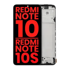 OLED-enhet med ram för Xiaomi Redmi Note 10 4G / Redmi Note 10S (Aftermarket Plus) (alla färger) röd