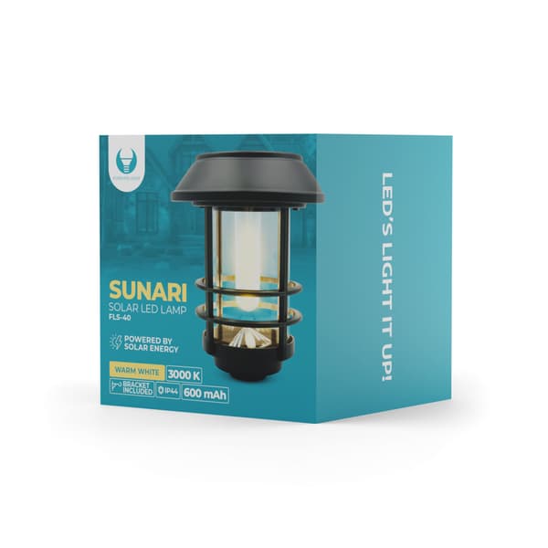 Forever Light Solar LED-lampa lykta SUNARI FLS-40 svart svart