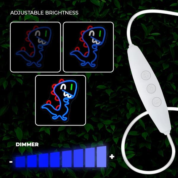 Neon PLEXI LED JURASSIC BABY DINO blå FLNJ01 Forever Light blå