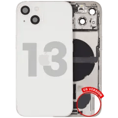 Baksida med laddningsport flex och smådelar för iPhone 13 (amerikansk version) (begagnad OEM-dragning: klass B) (Starlight) vit