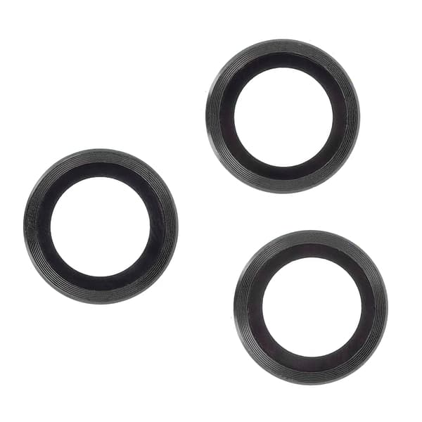 Set med linsskyddsglas för iPhone 16 Pro Max svart ram (3st)
