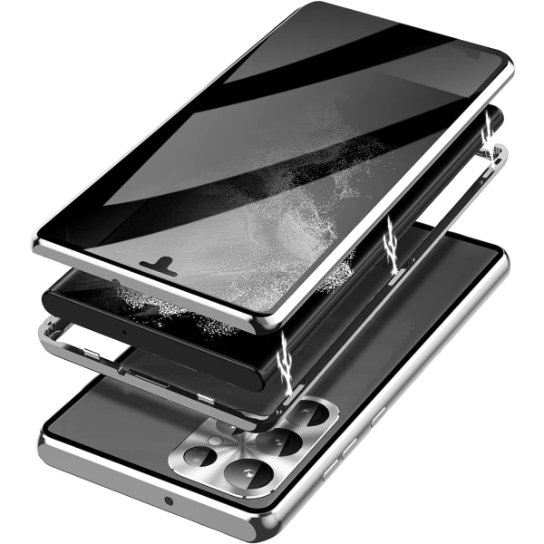 sekretess doubelfodral för Samsung S23 plus silver silver