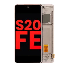 OLED-enhet med ram för Samsung Galaxy S20 FE 4G / 5G (Eftermarknad Plus) (Cloud Orange) orange