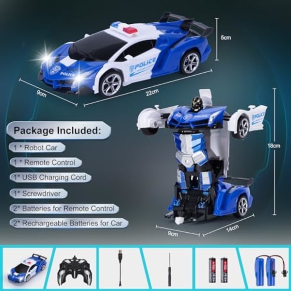 Transform Robot RC-bilar  blå