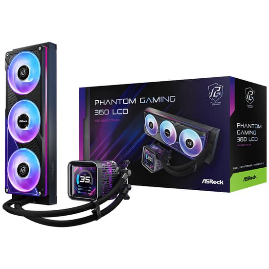 Asrock Phantom Gaming 360 LCD kölesystem 1-pack svart 120 mm svart