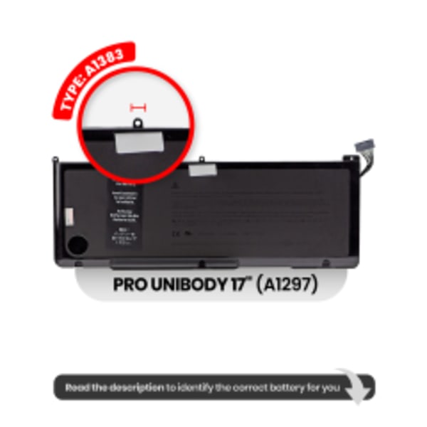 Replacement Battery (A1383) For MacBook Pro 17" A1297 (2011)
