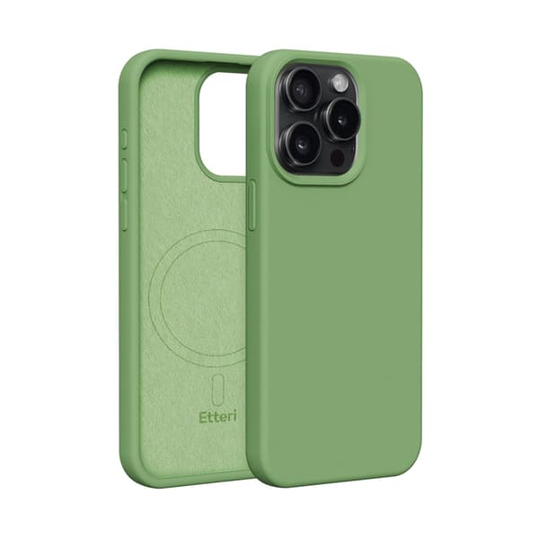 Etteri Silicone Mag skal för iPhone 15 Pro Max ljusgrön grön