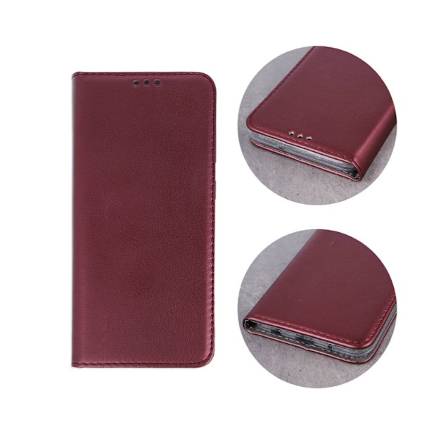 Magnet fodral för Samsung s22 plus Eco Läder  vinröd brun