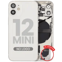 Baksida med smådelar för iPhone 12 Mini (amerikansk version) (Eftermarknad Plus) (Vit) vit