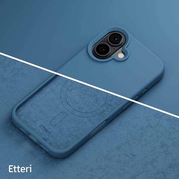 Etteri Silikon Mag skal för iPhone 16 Plus mörkblå
