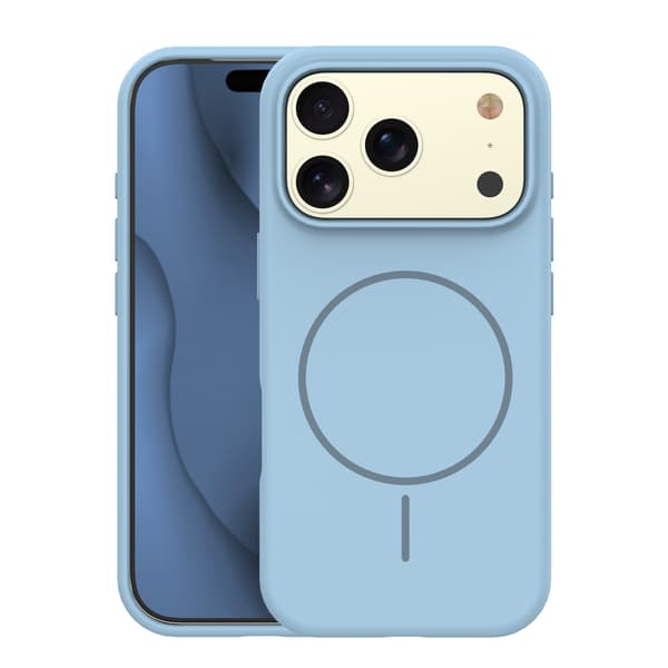 Silikon tunt Mag-skal till iPhone 17 Pro / 18 Pro 6,3\" ljusblå