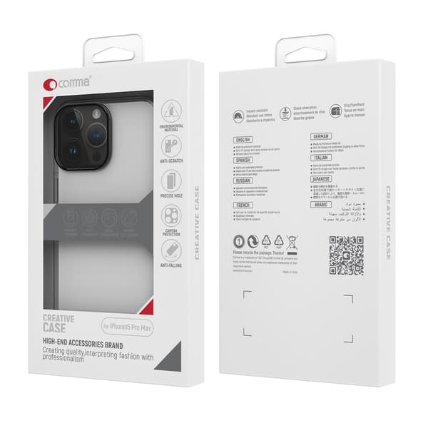 Comma case Hard Jacket för iPhone 15 Plus transparent antibakteriell