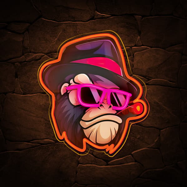 Neon ART LED GANGSTA MONKEY flerfärgad FLA03 Forever Light