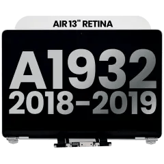 Komplett LCD-skärmmontering för MacBook Air 13\" A1932 (2018-2019) (Begagnad OEM-dragning: Klass A) (Silver) silver