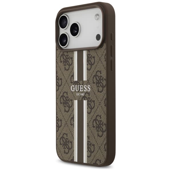 Guess 4G Printed Stripes MagSafe-skal för iPhone 17 Pro Max brun