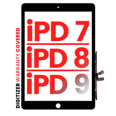 Digitizer för iPad 7 (2019) / iPad 8 (2020) / iPad 9 (2021) (Eftermarknad Pro: XO7) (Svart)