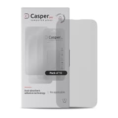 Casper Pro Härdat Glas för iPhone 15 Pro (10-pack) (Matt) röd