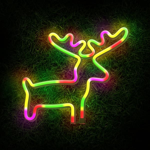 Neon LED-ljus ÄLG flerfärgad fladdermus + USB FLNE12 Forever Light