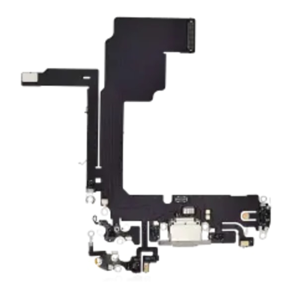 Laddningsport Flexkabel för iPhone 15 Pro (Eftermarknad Plus) (Vit Titan)