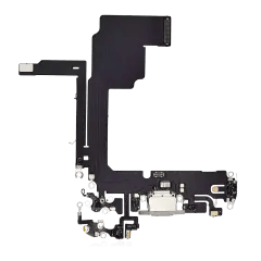 Laddningsport Flexkabel för iPhone 15 Pro (Eftermarknad Plus) (Vit Titan) vit