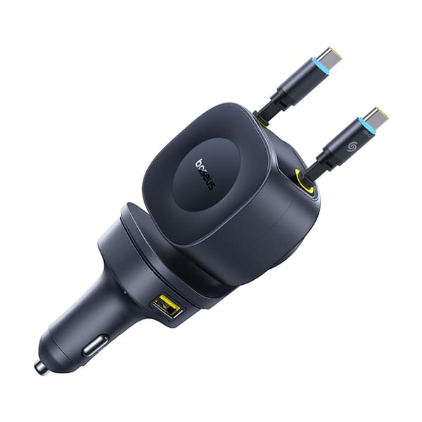 Baseus PrimeTrip VR2 Max Billaddare med infällbar kabel 3C+U 100W Kosmisk svart svart