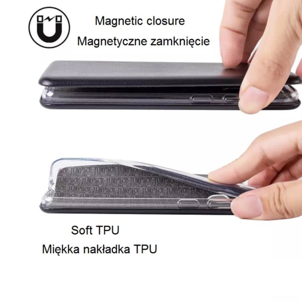 Smart magnetfodral för iphone 15 pro svart svart
