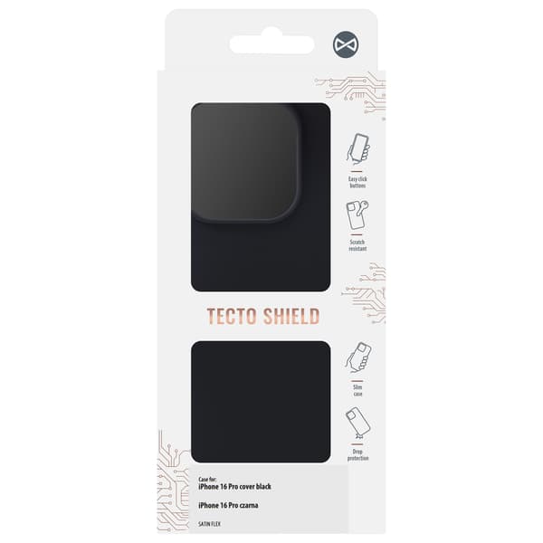 Satin Flex iPhone 16 Pro skal svart svart