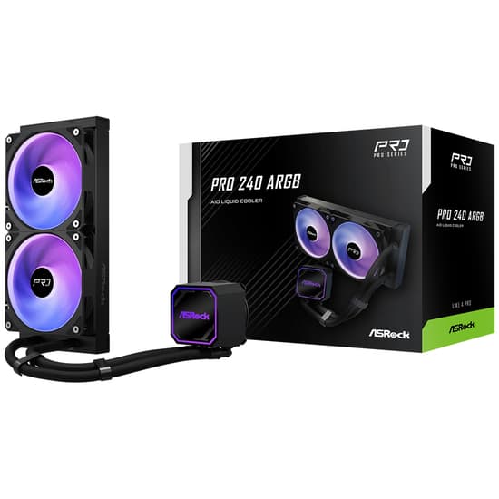 Asrock Pro 240 ARGB kölesystem 1-pack svart 120 mm svart