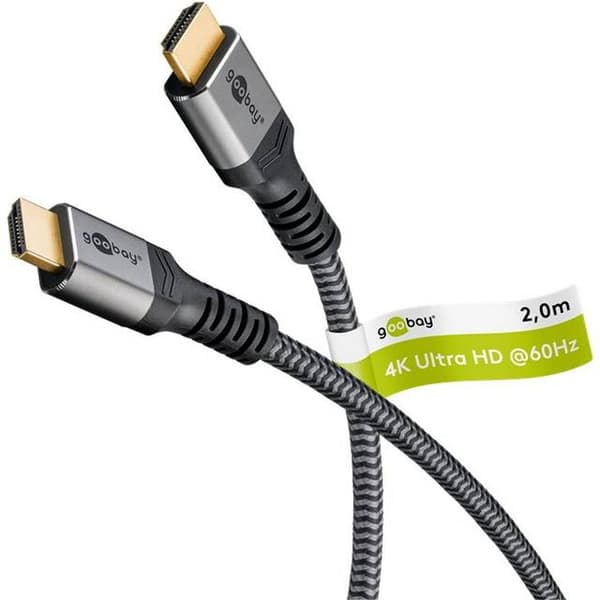 goobay HDMI-kabel med Ethernet 2m svart