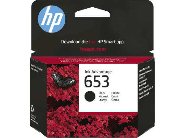 HP 653 svart 360 sidor bläck 3YM75AE svart